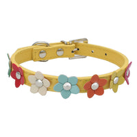 HKM-4721597 Small Flower Design PU Pet Collar in Various Colors and Sizes
