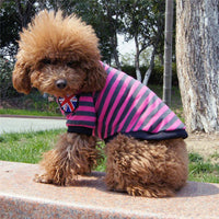 HKM-4721981 Casual Striped Round Neck Pet T-Shirt - Warm and Comfortable Dog Clothing