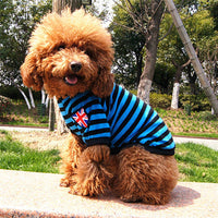 HKM-4721981 Casual Striped Round Neck Pet T-Shirt - Warm and Comfortable Dog Clothing