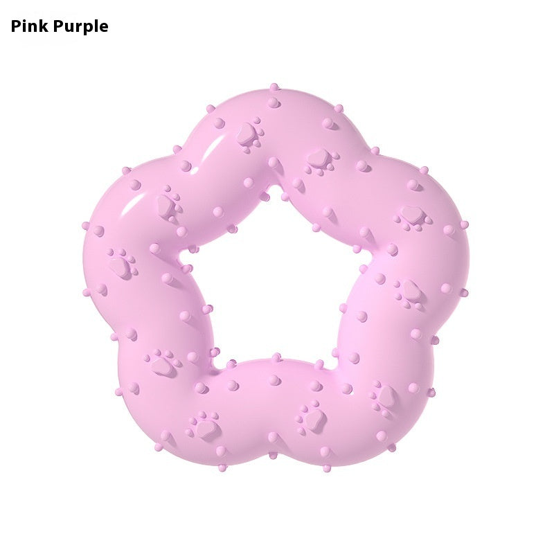 HKM-4722237 Large Flower Shape TPR Molar Dog Toy for Teeth Cleaning and Chewing