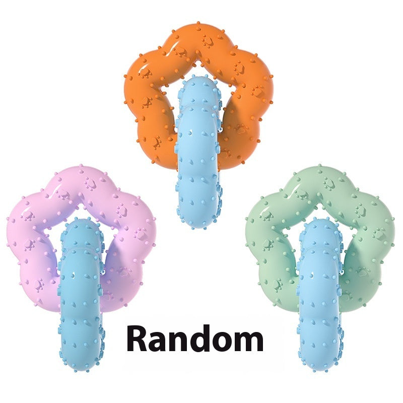 HKM-4722237 Large Flower Shape TPR Molar Dog Toy for Teeth Cleaning and Chewing