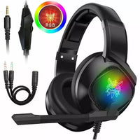 HKM-472275 RGB Gaming Headset with Noise-Cancellation Microphone for Xbox One and PS4, Comfortable Over-Ear Headphones