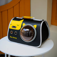 HKM-4723261 Portable Transparent Pet Bag for Cats, Medium Nylon Cat Cage with Cartoon Patterns