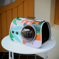 HKM-4723261 Portable Transparent Pet Bag for Cats, Medium Nylon Cat Cage with Cartoon Patterns