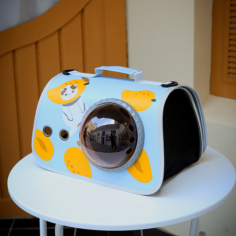 HKM-4723261 Portable Transparent Pet Bag for Cats, Medium Nylon Cat Cage with Cartoon Patterns