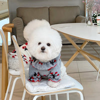 HKM-4724157 Pomeranian Small Puppy Two-Legged Spring & Autumn Clothes in Gray and White