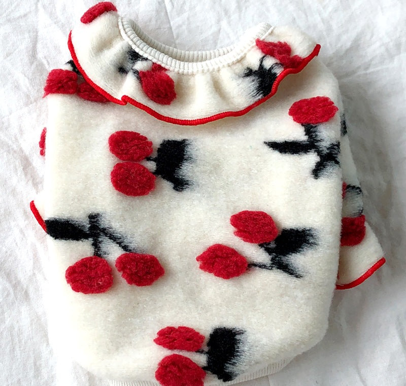 HKM-4724157 Pomeranian Small Puppy Two-Legged Spring & Autumn Clothes in Gray and White
