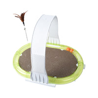 HKM-4724413 Multifunctional 4-in-1 Pet Toy with Cowhide, Plastic, Corrugated Paper, and Feather - 60x40x35cm