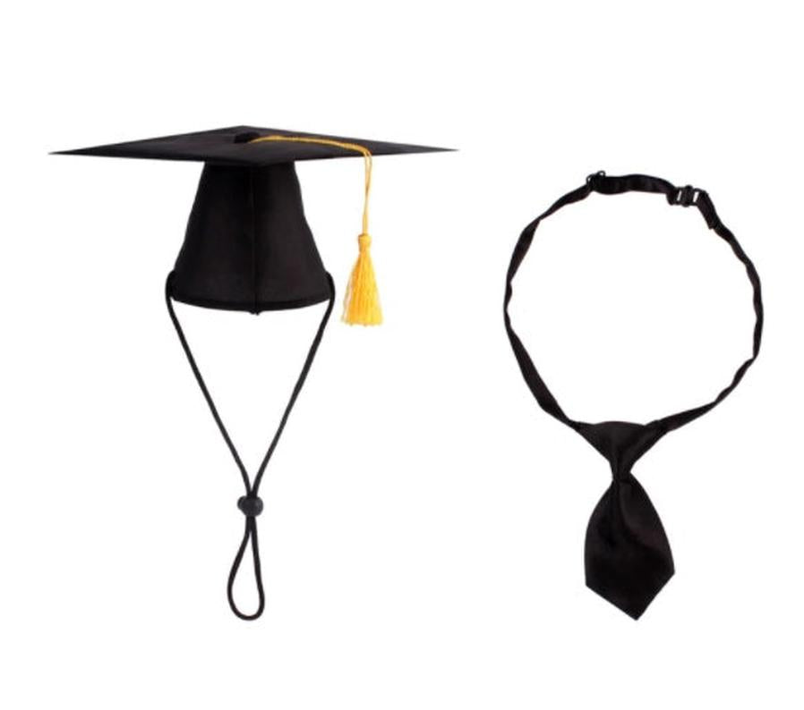 HKM-472595 Pet Graduation Costume Set with Adjustable Cap and Tie for Small and Medium Dogs