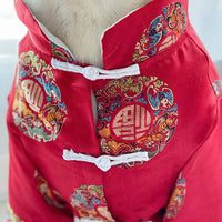 HKM-4727741 Festive Tang Suit for Pets - Winter Cotton Clothes in Various Sizes