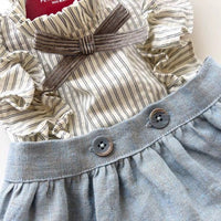 HKM-4729917 Denim Pet Skirt with Faux Layered Style - Blue & Red Options Available
