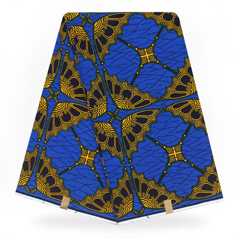 HKM-473043 Vibrant Polyester Batik Fabric for Trousers, Shirts, and Home Decor - Plant Print, 115cm Wide