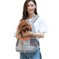 HKM-4731581 Portable Breathable Pet Backpack Carrier for Dogs and Cats, Adjustable with Legs Out Design, Medium to Hard Fabric