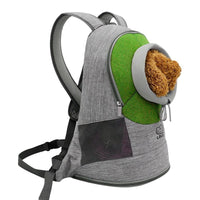 HKM-4731581 Portable Breathable Pet Backpack Carrier for Dogs and Cats, Adjustable with Legs Out Design, Medium to Hard Fabric