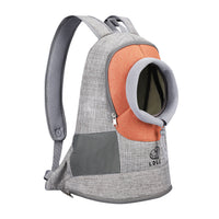 HKM-4731581 Portable Breathable Pet Backpack Carrier for Dogs and Cats, Adjustable with Legs Out Design, Medium to Hard Fabric