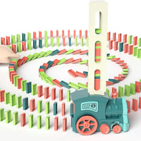 HKM-473171 Electric Automatic Domino Stacking Toy Set for Kids - Creative Domino Train Game