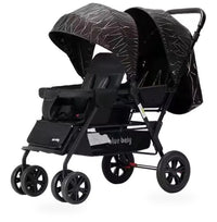 HKM-4732243 tandem twin stroller studio view in black