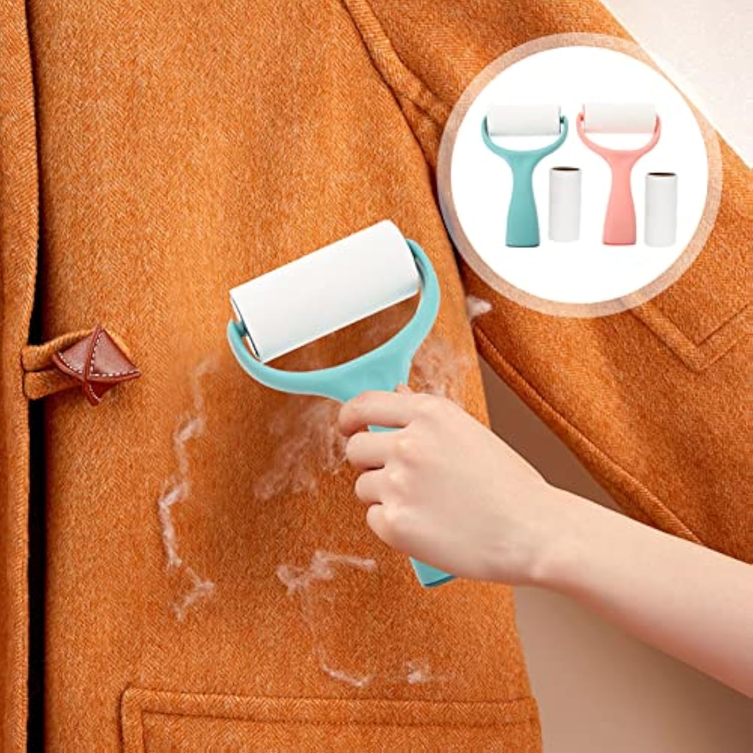 HKM-4732605 Refillable Lint Roller and Fuzz Remover for Effortless Pet Hair and Lint Removal on Fabrics and Furniture