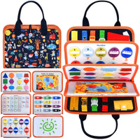 HKM-473491 Montessori Felt Busy Board for Toddlers: Travel-Friendly Learning Toy with Buckle Training Activities