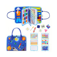HKM-473491 Montessori Felt Busy Board for Toddlers: Travel-Friendly Learning Toy with Buckle Training Activities