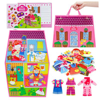 HKM-473491 Montessori Felt Busy Board for Toddlers: Travel-Friendly Learning Toy with Buckle Training Activities