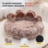 HKM-4735165 Stylish Two-Color Thickened Plush Pet Bed for Dogs, Available in Various Sizes