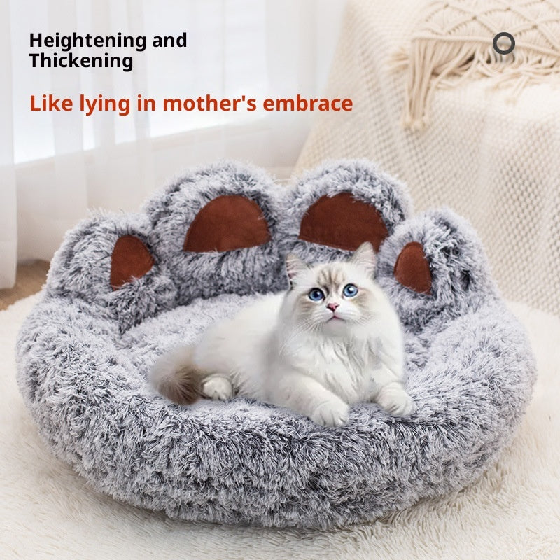 HKM-4735165 Stylish Two-Color Thickened Plush Pet Bed for Dogs, Available in Various Sizes