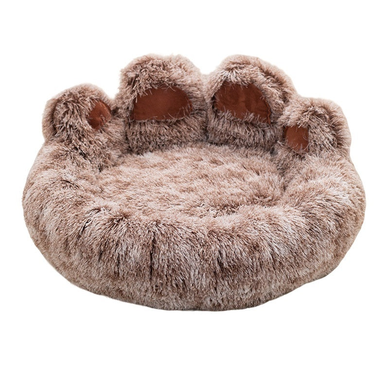 HKM-4735165 Stylish Two-Color Thickened Plush Pet Bed for Dogs, Available in Various Sizes
