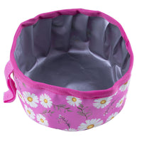 HKM-4735293 Portable Folding Food Basin - Oxford Cloth, Colorful Designs Including Strawberry, Pineapple, Watermelon, and Daisy