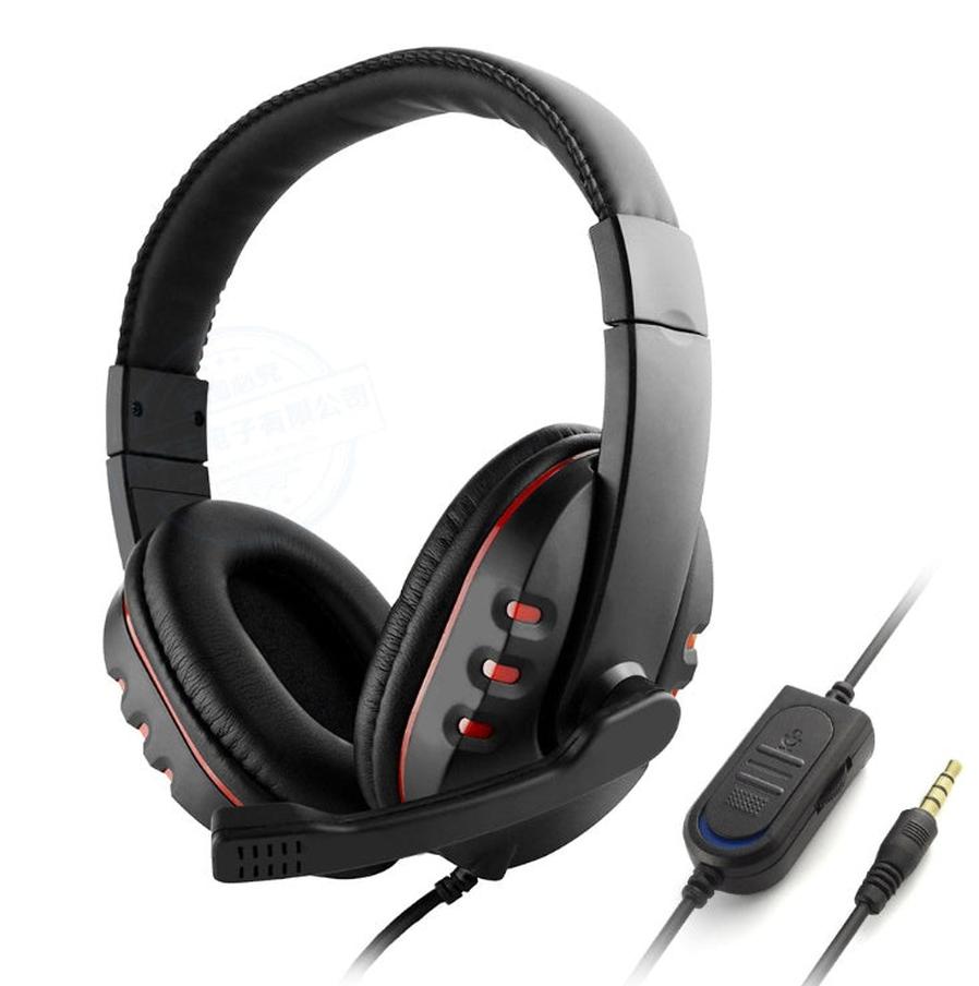 HKM-473555 Wired Gaming Headset with Adjustable Microphone and Soft PU Leather Earmuffs