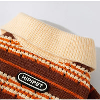 HKM-4735677 Warm Knitted Cat & Dog Striped Pullover for Cold Weather Fashion