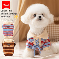 HKM-4735677 Warm Knitted Cat & Dog Striped Pullover for Cold Weather Fashion