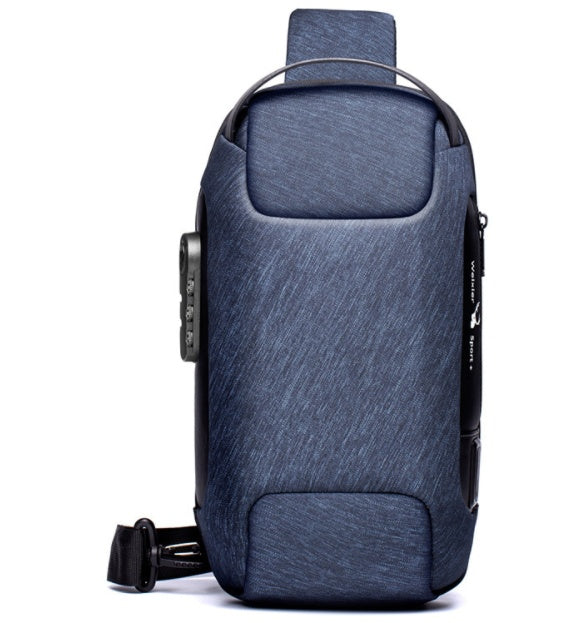 HKM-473619 Waterproof Oxford Cloth Men's Messenger Bag with Soft Handle and Multi-Dimensional Design