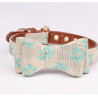 HKM-4737085 Adjustable PU Bow Collar for Pets - Size S, M, L Options Available