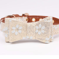 HKM-4737085 Adjustable PU Bow Collar for Pets - Size S, M, L Options Available