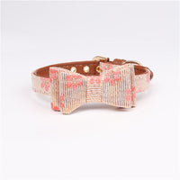 HKM-4737085 Adjustable PU Bow Collar for Pets - Size S, M, L Options Available