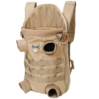 HKM-4737341 Medium Breathable Pet Backpack for Dogs - Khaki Polyester Design