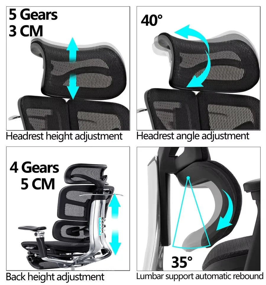 HKM-473811 Ergonomic Luxury Office Chair with Reclining Function and 7D Adjustable Armrests