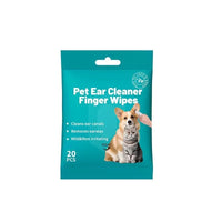 HKM-4740541 Pet Ear and Teeth Cleaning Wipes - 20 Count Pack of Non-Woven Fabric Wipes
