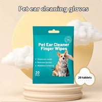 HKM-4740541 Pet Ear and Teeth Cleaning Wipes - 20 Count Pack of Non-Woven Fabric Wipes