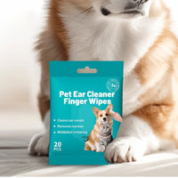 HKM-4740541 Pet Ear and Teeth Cleaning Wipes - 20 Count Pack of Non-Woven Fabric Wipes