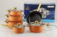 HKM-474067 12-Piece Stainless Steel Non-Stick Cookware Set with Gift Box