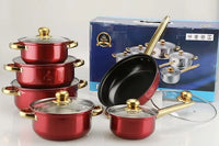 HKM-474067 12-Piece Stainless Steel Non-Stick Cookware Set with Gift Box