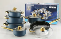 HKM-474067 12-Piece Stainless Steel Non-Stick Cookware Set with Gift Box