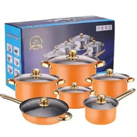 HKM-474067 12-Piece Stainless Steel Non-Stick Cookware Set with Gift Box