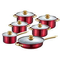 HKM-474067 12-Piece Stainless Steel Non-Stick Cookware Set with Gift Box