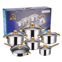 HKM-474067 12-Piece Stainless Steel Non-Stick Cookware Set with Gift Box