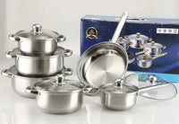 HKM-474067 12-Piece Stainless Steel Non-Stick Cookware Set with Gift Box