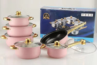 HKM-474067 12-Piece Stainless Steel Non-Stick Cookware Set with Gift Box