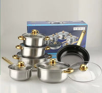 HKM-474067 12-Piece Stainless Steel Non-Stick Cookware Set with Gift Box